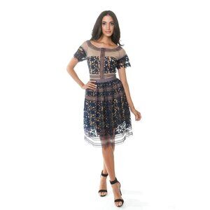 Cenia New York The Boat Neck Mix Media Fit & Flare Classic